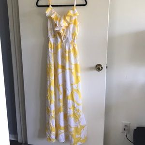 LOFT Maxi Yellow Floral Dress